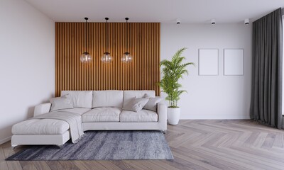 3d rendering modern living room