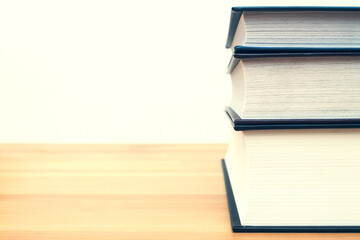 Stack of books on white background. quality photo