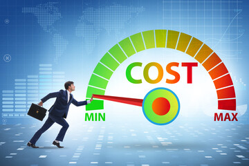 Cost management concept with businessman