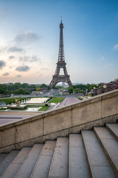 Eiffel Tower seen from Place du Trocadero in Paris, France