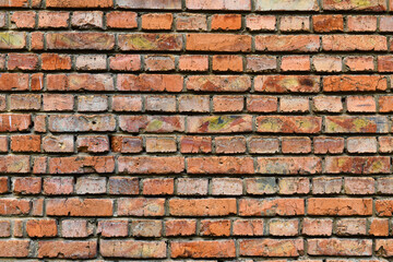 old red brown brick wall for background or texture
