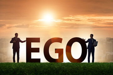 Concept of ego with businessman