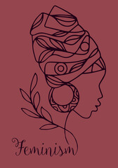 Ilustraci&oacute;n mujer &eacute;tnica. Maltrato contra la mujer