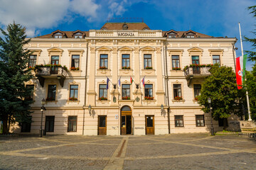 Fototapeta na wymiar Building of the City Hall of Veszprem in its old town