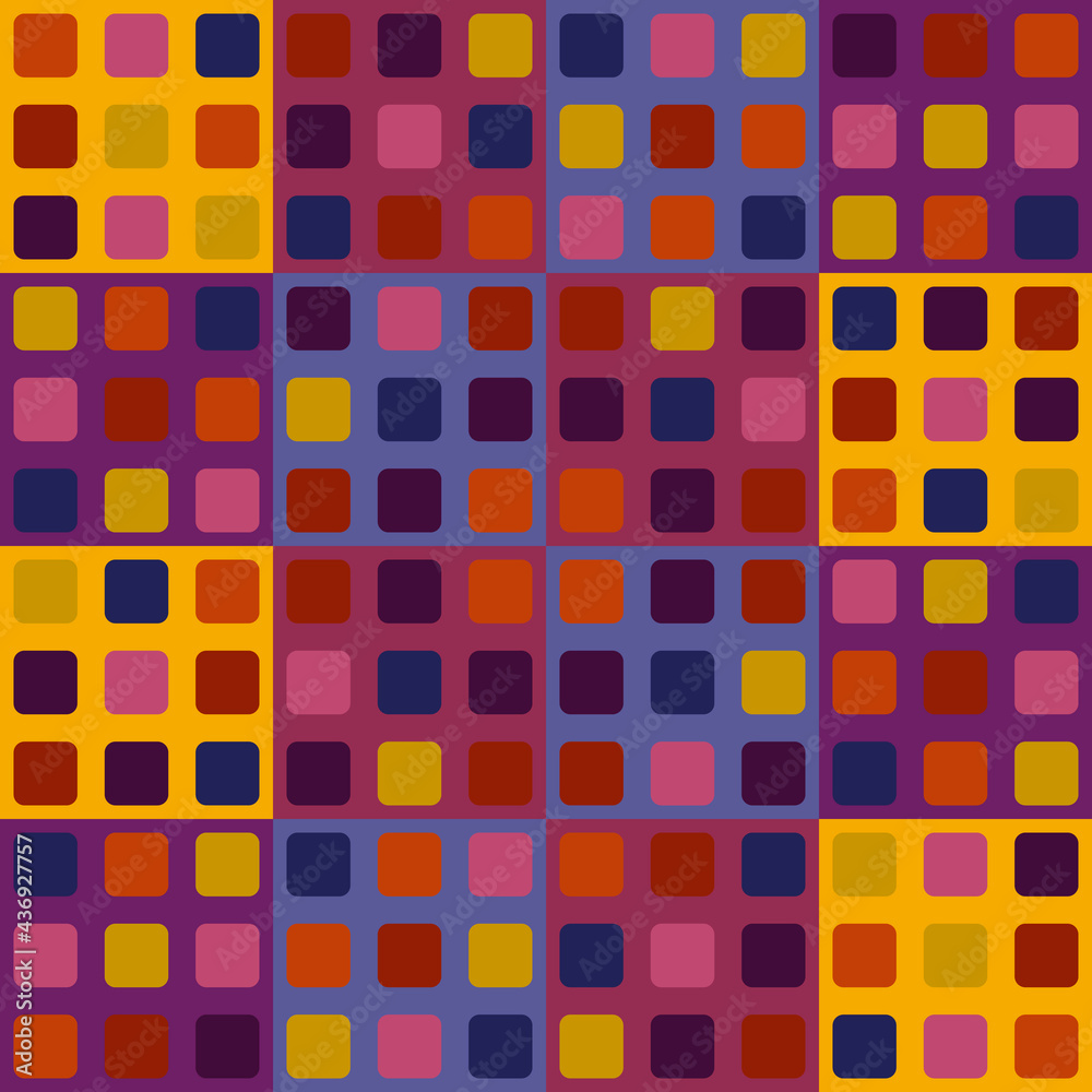 Aufkleber colorful tile. vector same squared multicolor tile and colorful background.