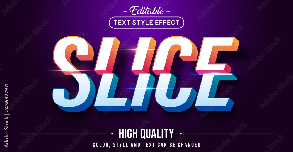 Poster Editable text style effect - Slice text style theme.