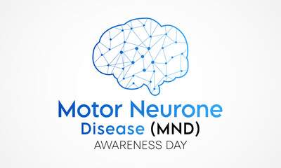 Motor neurone disease (MND) awareness day is observed every year on August 21. it is an uncommon condition that affects the brain and nerves. It causes weakness that gets worse over time. vector art