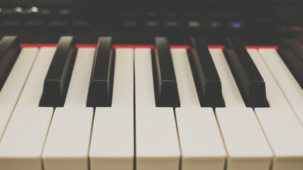 Close-up photo of an electronic keyboard 