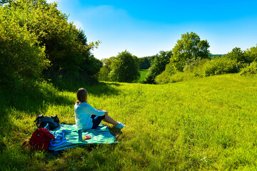 Fototapeta premium Picknick am Aschberg in Schleswig Holstein
