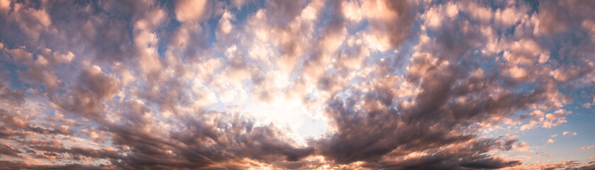 Natural background of the colorful panorama sky, During the time sunrise and sunset