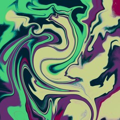 Glowing liquid dynamic flow. Trendy fluid cover design. Illustration for your design. Liquid marble design abstract painting background
