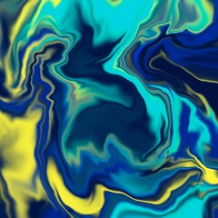 Fototapeta premium Glowing liquid dynamic flow. Trendy fluid cover design. Illustration for your design. Liquid marble design abstract painting background