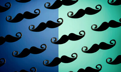 Pattern of black paper mustache