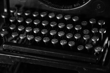 detail of an old printing press, in vintage colors