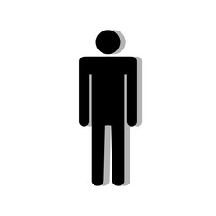 Fototapeta na wymiar human icon with shadow, avatar, emblem vector illustration