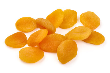 Dried apricots, isolated on white background. High resolution image