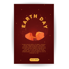 Isolated earth day poster red ecology environment icon- Vector