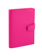 New pink wallet of cattle leather isolated