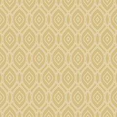 Seamless ornament. Modern background. Geometric modern golden and white pattern