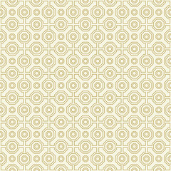 Geometric abstract octagonal golden and white background. Geometric abstract ornament. Seamless modern pattern