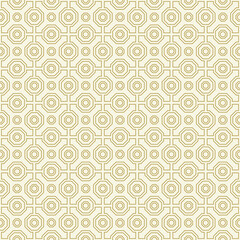 Geometric abstract octagonal golden and white background. Geometric abstract ornament. Seamless modern pattern