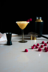 mango coktail with berries
