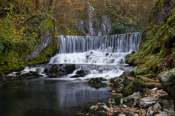 Fototapeta na wymiar Beautiful forest waterfall (Serbia)