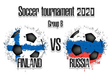Soccer game Finland vs Russia