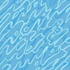 Stylized flat vector water in the pool. Top view blue surface. Flat vector illustration