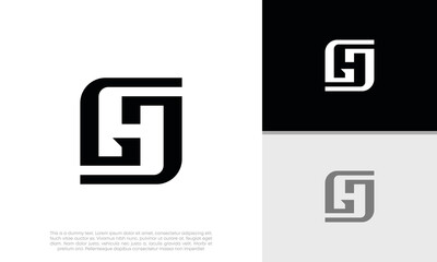Innovative high tech logo template. Abstract artificial intelligence logo. Initial GH. H logo design.
