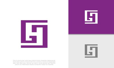 Innovative high tech logo template. Abstract artificial intelligence logo. Initial GH. H logo design.