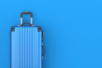 Blue suitcase 3D render