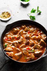 Stewed chicken livers