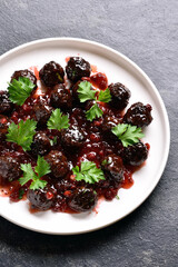 Meatballs with cranberry sauce