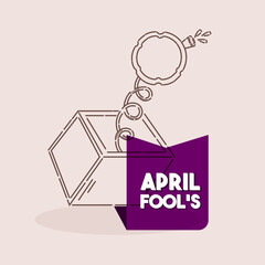 Isolated box harlequin april fools draw humor icon- Vector