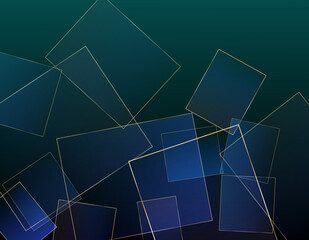 Purple Night Business Paper with Gold Lines. Christmas Squares Banner. Dark Blue Luxury Card. Royal Silver Geo Cover. Silver Rich VIP Triangular Poster. Blue Geo Business Sparkle Background.