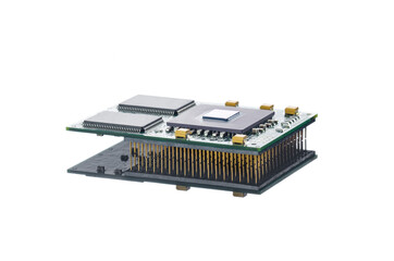 CPU board isolated on white background.