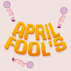 Isolated letter yellow april fools humor festival vector illustration