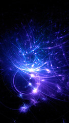 Fototapeta premium Abstract background, smooth multicolored lines on a black background.