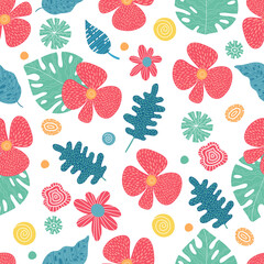 Tropical pattern pattern, cartoon style