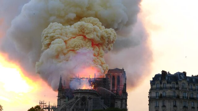Notre Dame burning the 15th April 2021, Paris, France.