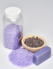 Lavender bath salt and soap