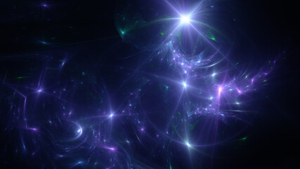 Fototapeta premium Abstract background, smooth multicolored lines on a black background.