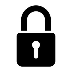 Lock icon on white background