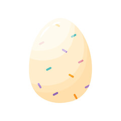 Isolated white easter egg symbol holiday vector illustration