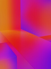 3D Rendering Iridescent or Color Gradient Red, Orange and Purple Studio Shot Product Display Background for Electronic Products.