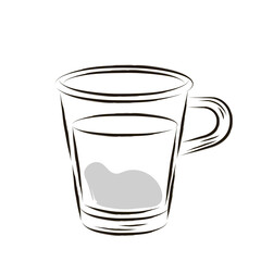 Isolated cup glass coffee drink draw vector illustration