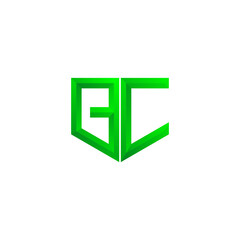 colorful letter gc logo design ilustration