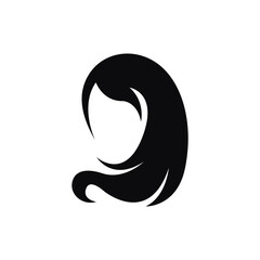hair woman logo design ilustration