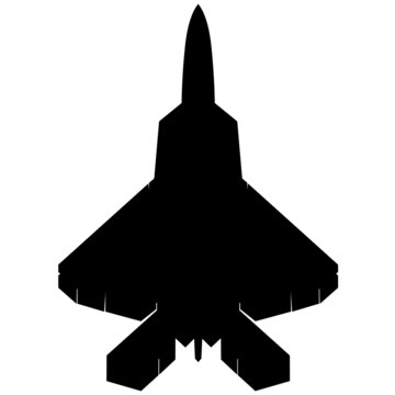 United States F-22 jet Tactical Aircraft, Advanced Tactical Fighter (ATF) combat fighter aircraft. Detailed vector illustration realistic silhouette